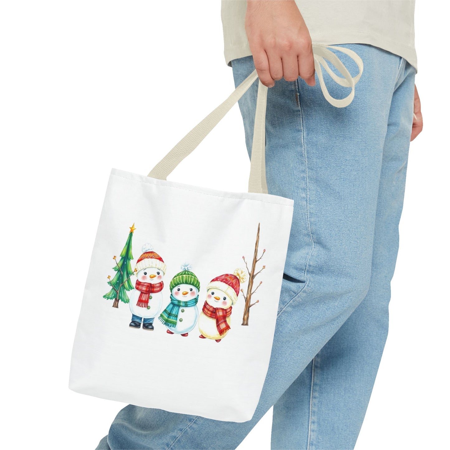 Christmas Snowman Tote Bag — Cute Holiday Winter Market Tote