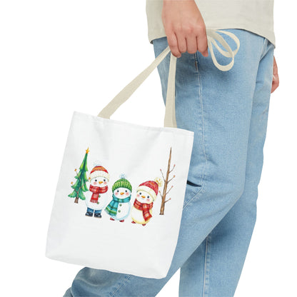 Christmas Snowman Tote Bag — Cute Holiday Winter Market Tote
