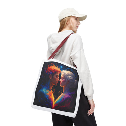 Cosmic Lovers Tote Bag — Fire & Ice Romantic Art AOP