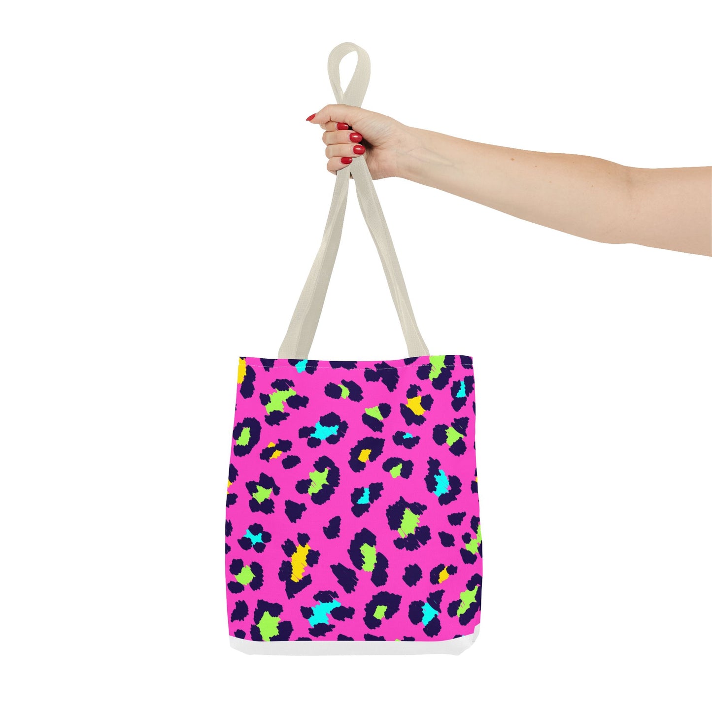 Neon Pink Leopard Print Tote Bag — Bright Animal Print Shopper