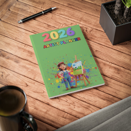 2026 Artist Planner Notebook — A5 Softcover Sketchbook & Creative Schedule