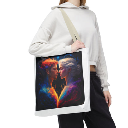 Cosmic Lovers Tote Bag — Fire & Ice Romantic Art AOP
