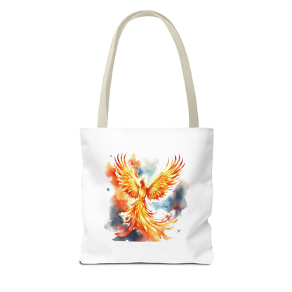 Phoenix Watercolor Tote Bag – Vibrant Rising Bird All-Over Print Tote