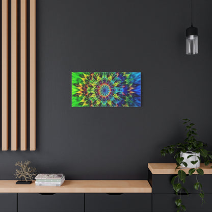 Psychedelic Kaleidoscope Matte Canvas Wall Art — Vibrant Mandala Stretched Canvas