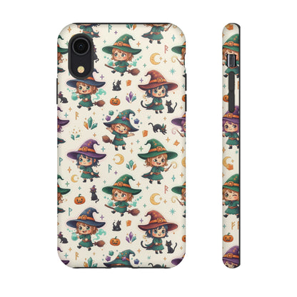 Niedliche iPhone-Handyhülle mit Hexenmuster – Halloween-Kawaii-iPhone-Hülle