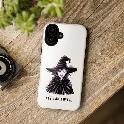 iPhone Yes, I Am a Witch Phone Case — Gothic Witch Illustration Protective Cover