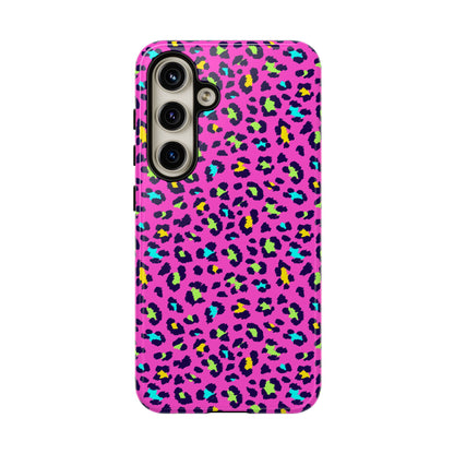 Samsung Handyhülle – Robuste Schutzhülle in leuchtendem Pink mit Leopardenmuster