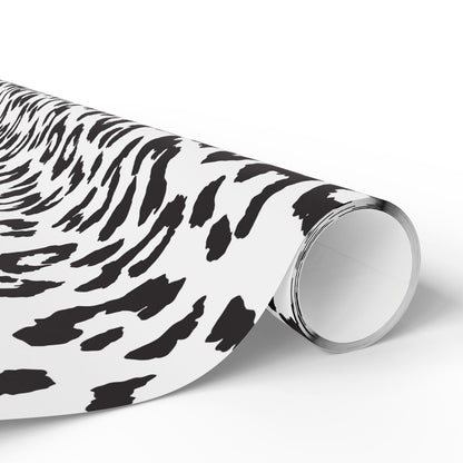 Leopard Print Wrapping Paper Roll — Black & White Animal Pattern Gift Wrap