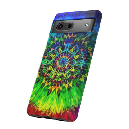 Funda para teléfono Google Psychedelic Tie-Dye Mandala: protección resistente y vibrante
