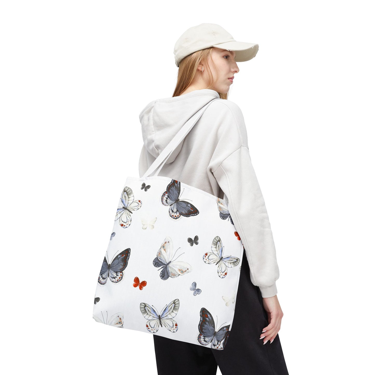 Butterfly Pattern Tote Bag — Lightweight Floral Tote for Everyday Use