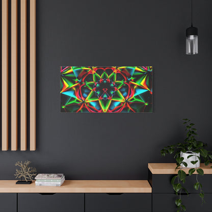 Kaleidoscope Neon Mandala Matte Canvas Wall Art