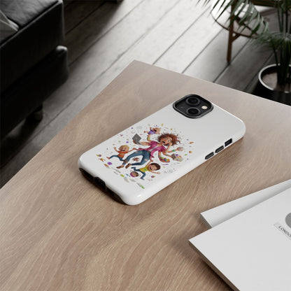 iPhone Phone Case — Hectic Mom Cartoon Design (Multitasking Mother, Kids & Chaos)