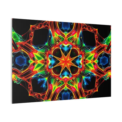 Kaleidoscope Neon Mandala Matte Canvas