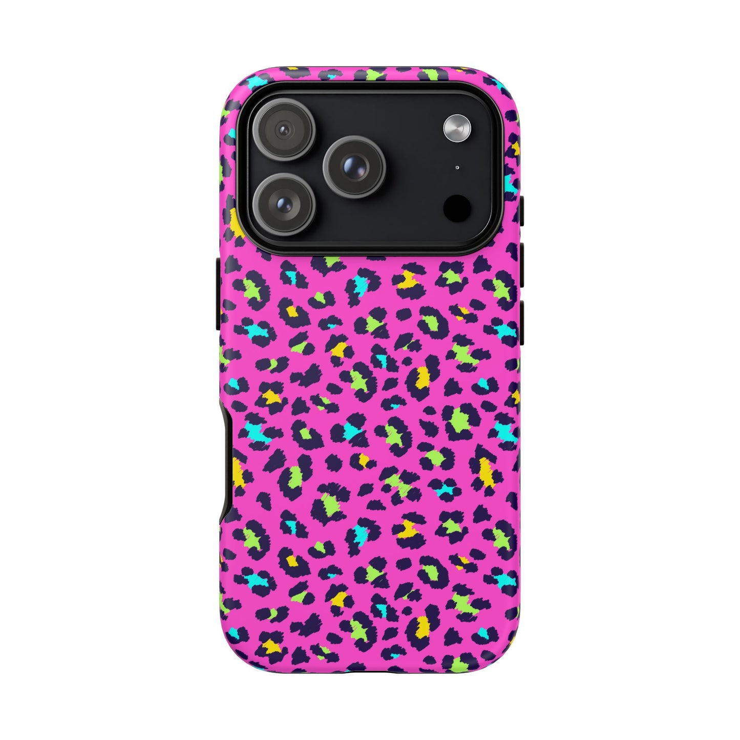 iPhone Pink Neon Leopard Phone Case — Bold Protective iPhone Cover
