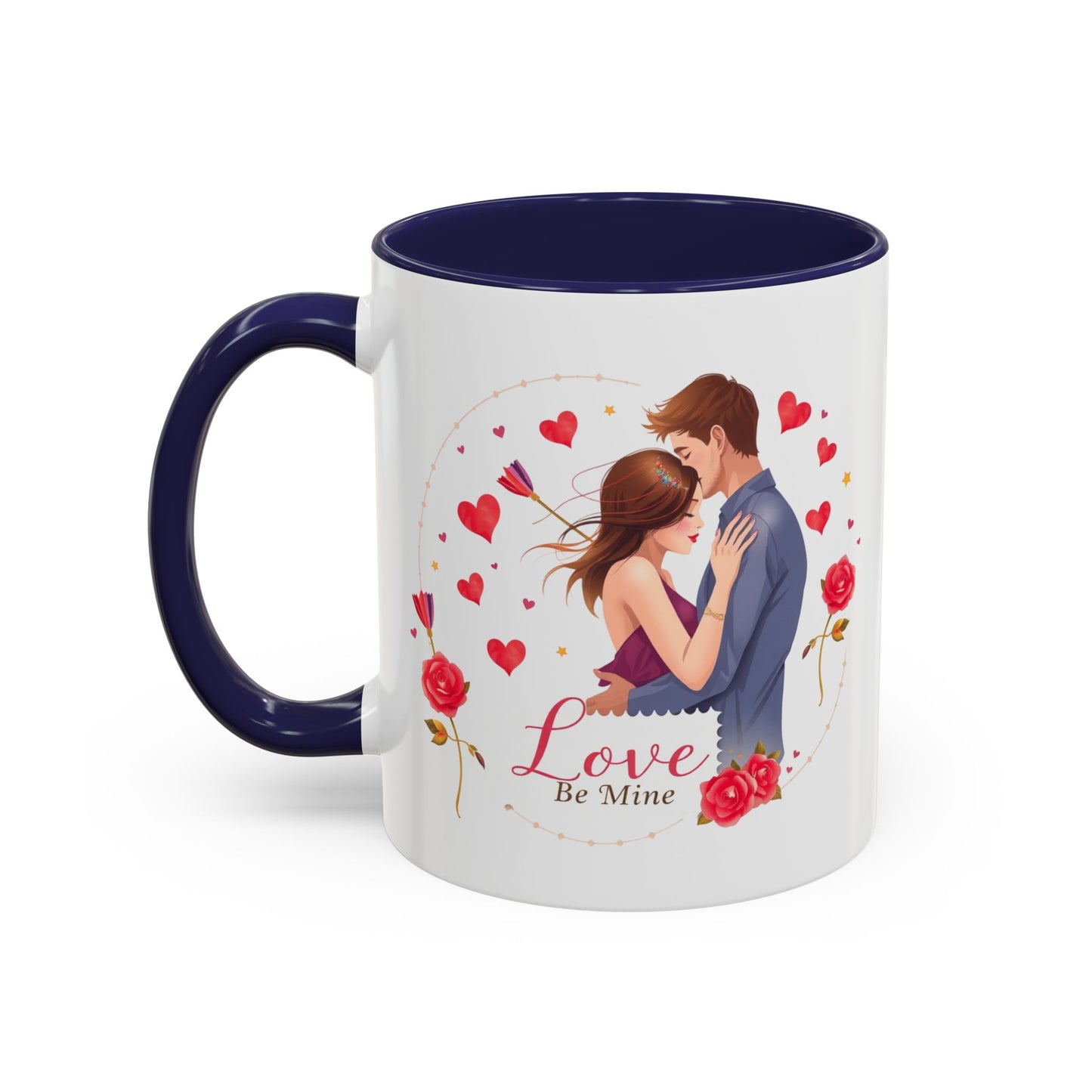 Romantic "Love Be Mine" Accent Coffee Mug — Couples Valentine's Gift
