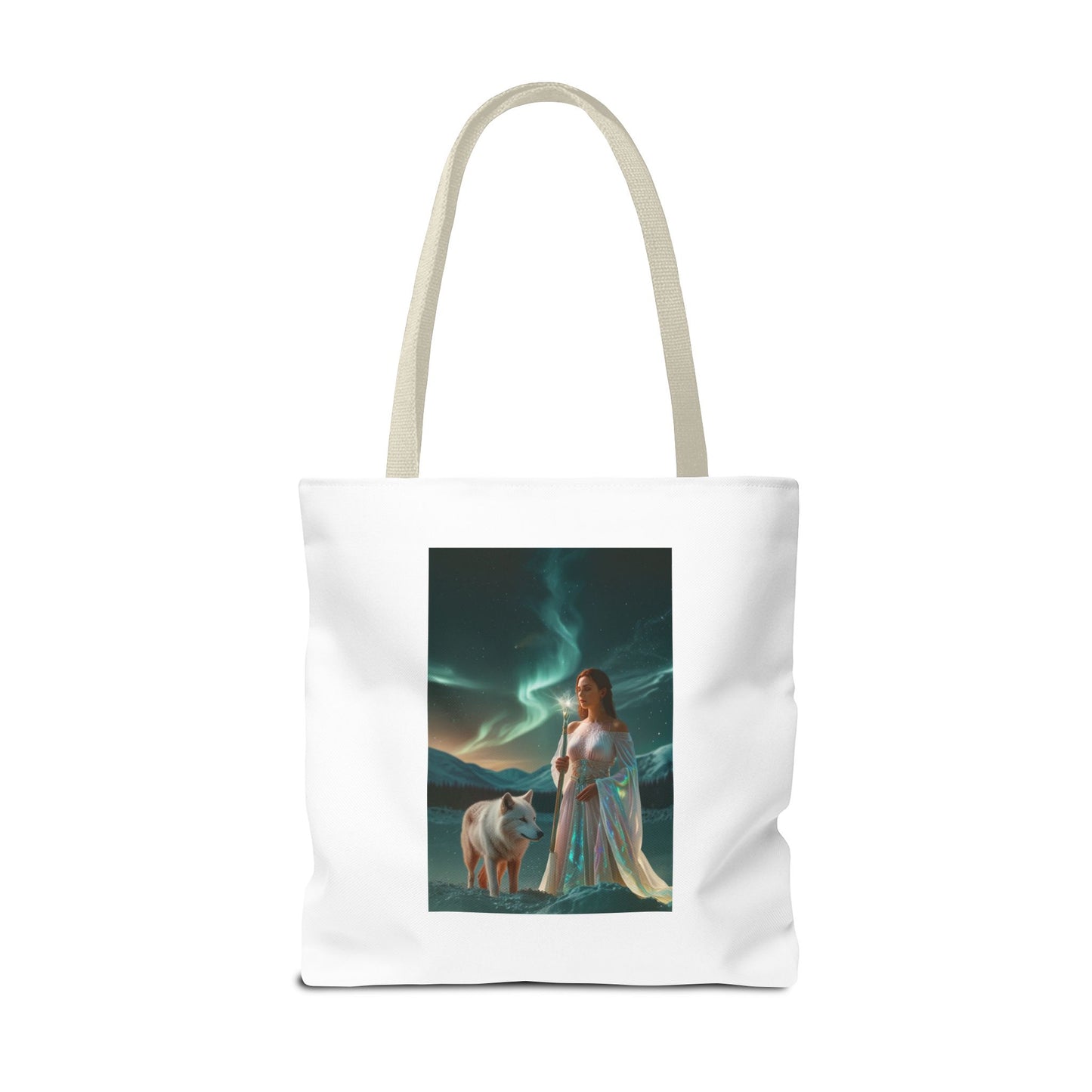 Tragetasche – Mystische Frau mit Wolf Aurora Art Tote