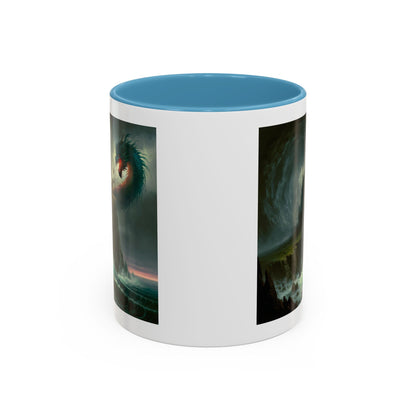 Fantasy Dragon Accent Coffee Mug – Unique Art for Gift Giving, Home Decor, Office Vibes, Halloween, etc.