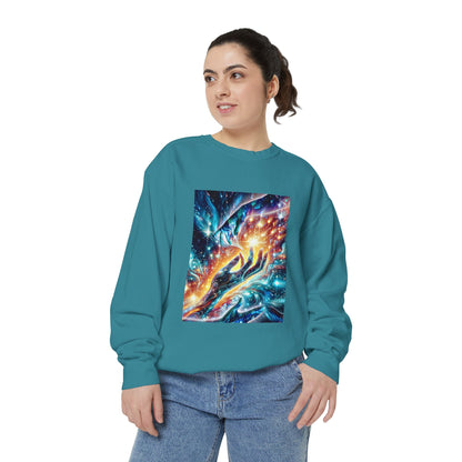 Galaxy Touch Sweatshirt — Cosmic Hands Astral Art Crewneck