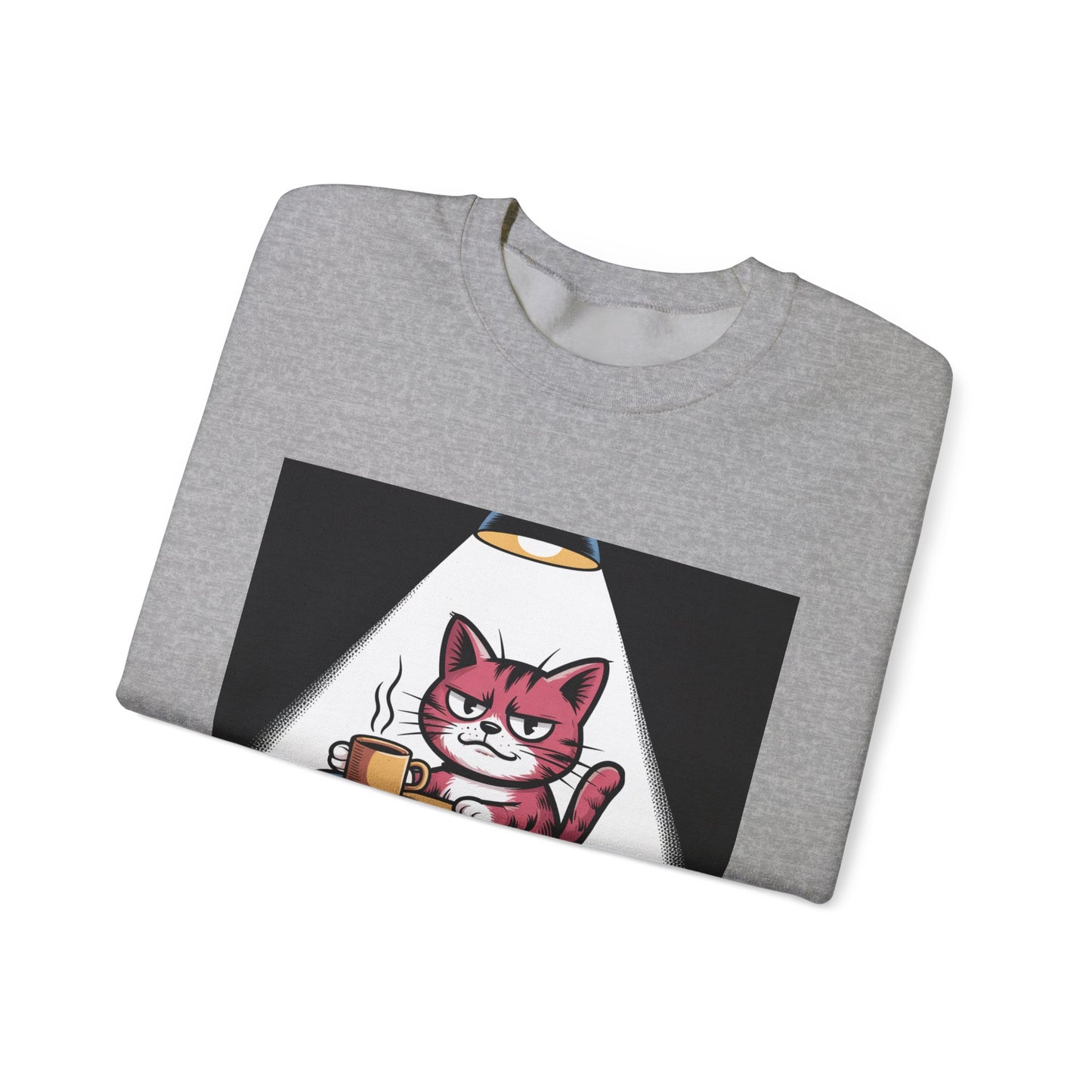 Coffee Cat Sweatshirt — "If You Value Your Life, Let Me Finish My Coffee" Cozy Crewneck