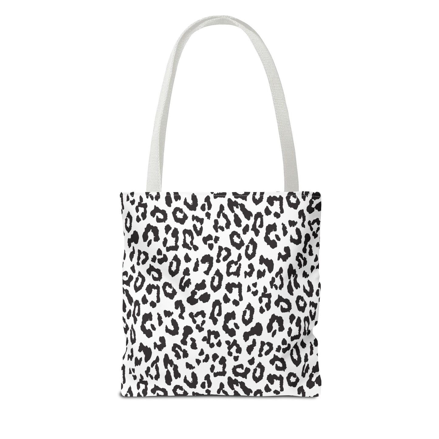 Leopard Print Tote Bag — Black & White All-Over-Print Shopper