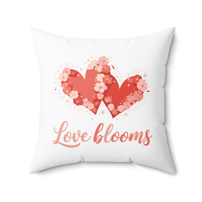 Love Blooms Floral Heart Pillow — Decorative Valentine’s Throw Pillow