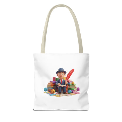 Tote — Cute Bookworm Writer Illustration Tote Bag