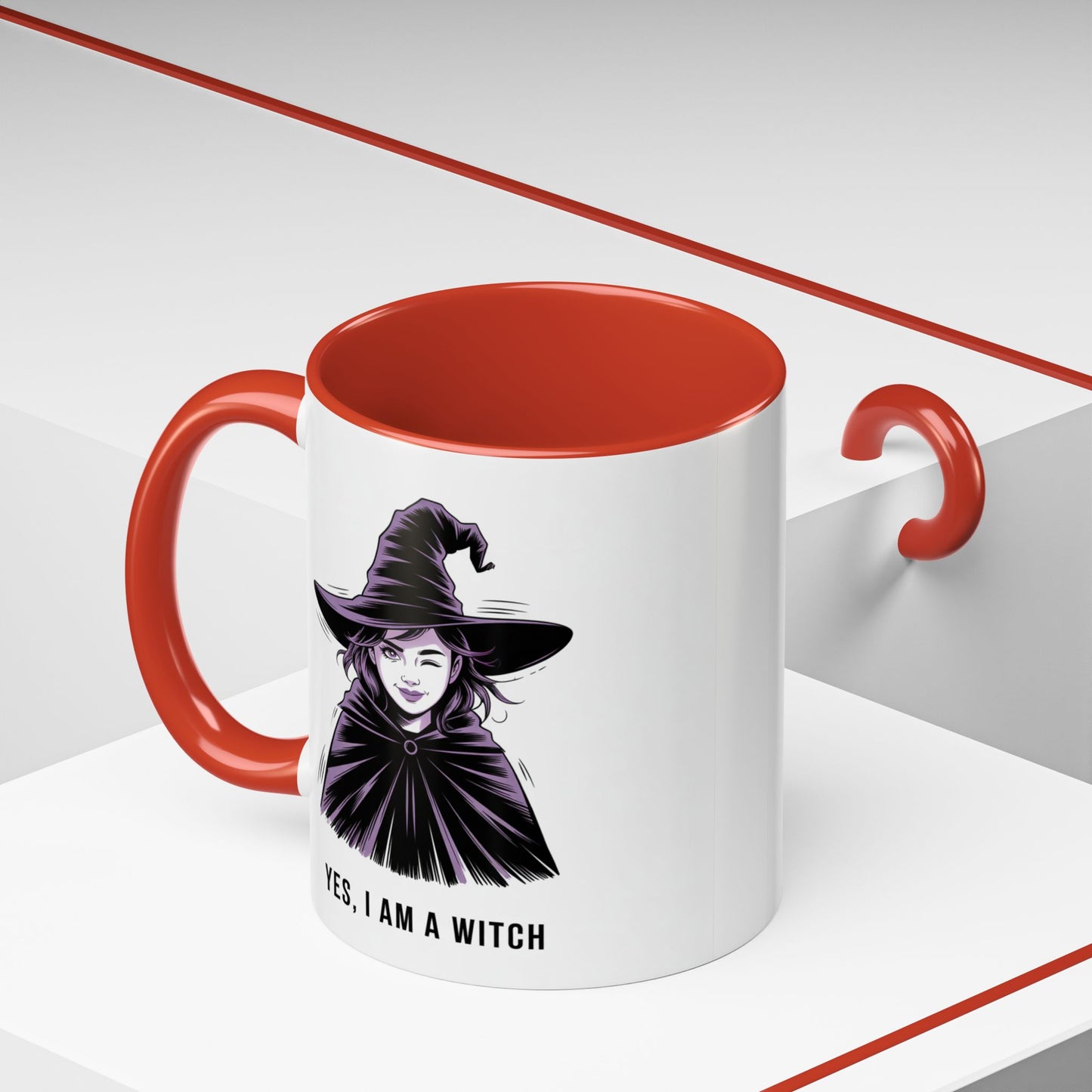 Witch Coffee Mug - "Yes, I Am a Witch" Accent Mug (11/15 oz)