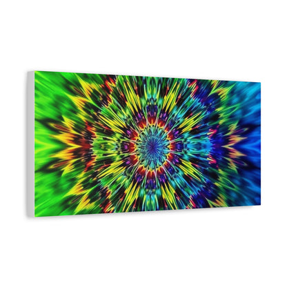 Psychedelic Kaleidoscope Matte Canvas Wall Art — Vibrant Mandala Stretched Canvas