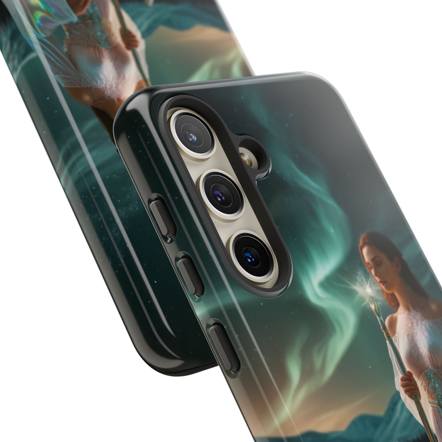 Samsung Aurora Guardian Handyhülle – Mystic Woman &amp; Wolf Magic Galaxy Schutz