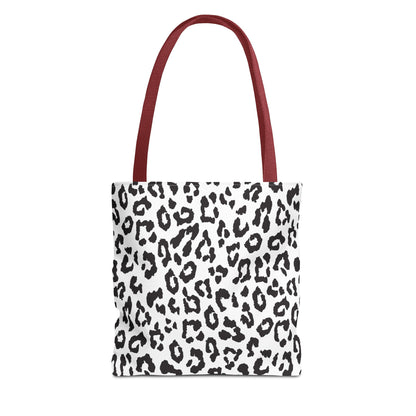 Black & White Leopard Print Tote Bag — Chic Animal-Print Tote for Everyday Use
