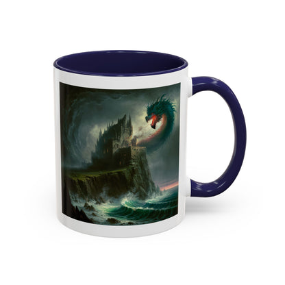 Fantasy Dragon Accent Coffee Mug – Unique Art for Gift Giving, Home Decor, Office Vibes, Halloween, etc.
