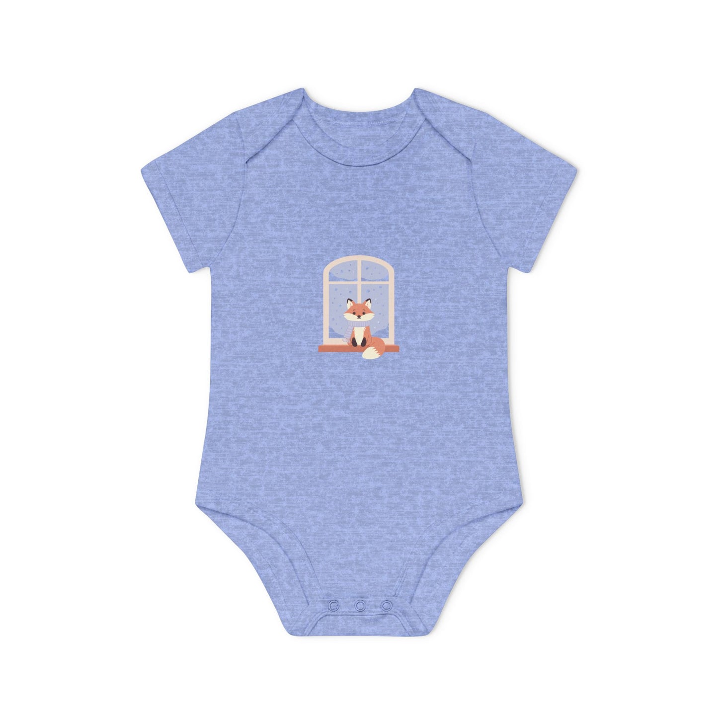 Baby Bodysuit — Cozy Fox by the Window Organic Short Sleeve Baby Onesie