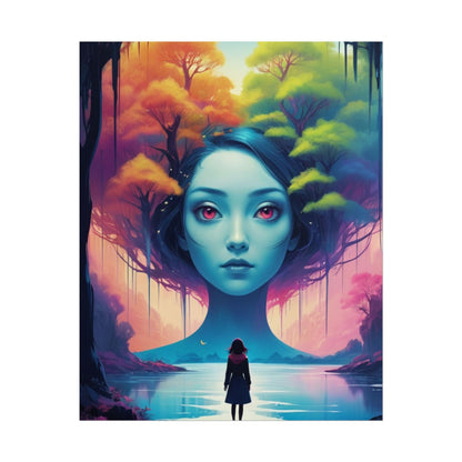 Poster „Surreale Waldgöttin“ – Fantasy-Kunst-Poster (gerollt)