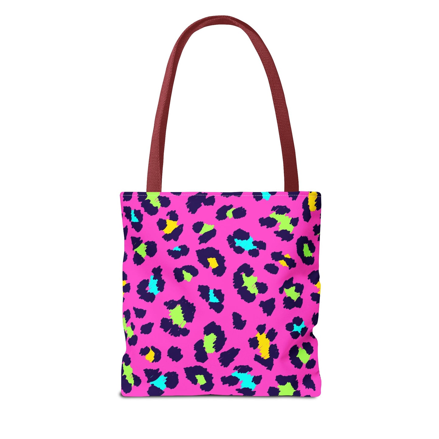 Neon Pink Leopard Print Tote Bag — Bright Animal Print Shopper