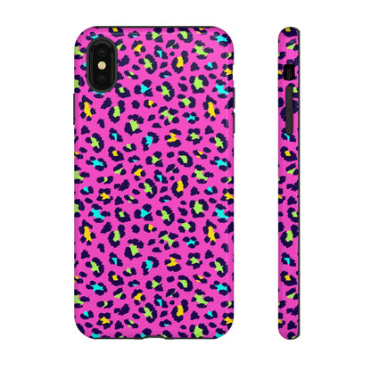iPhone Pink Neon Leopard Phone Case — Bold Protective iPhone Cover