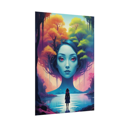 Poster „Surreale Waldgöttin“ – Fantasy-Kunst-Poster (gerollt)