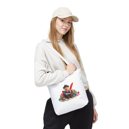 Tote — Cute Bookworm Writer Illustration Tote Bag