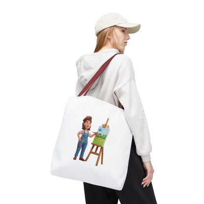 Artist Tote Bag — Painter with Easel Illustrated AOP Tote