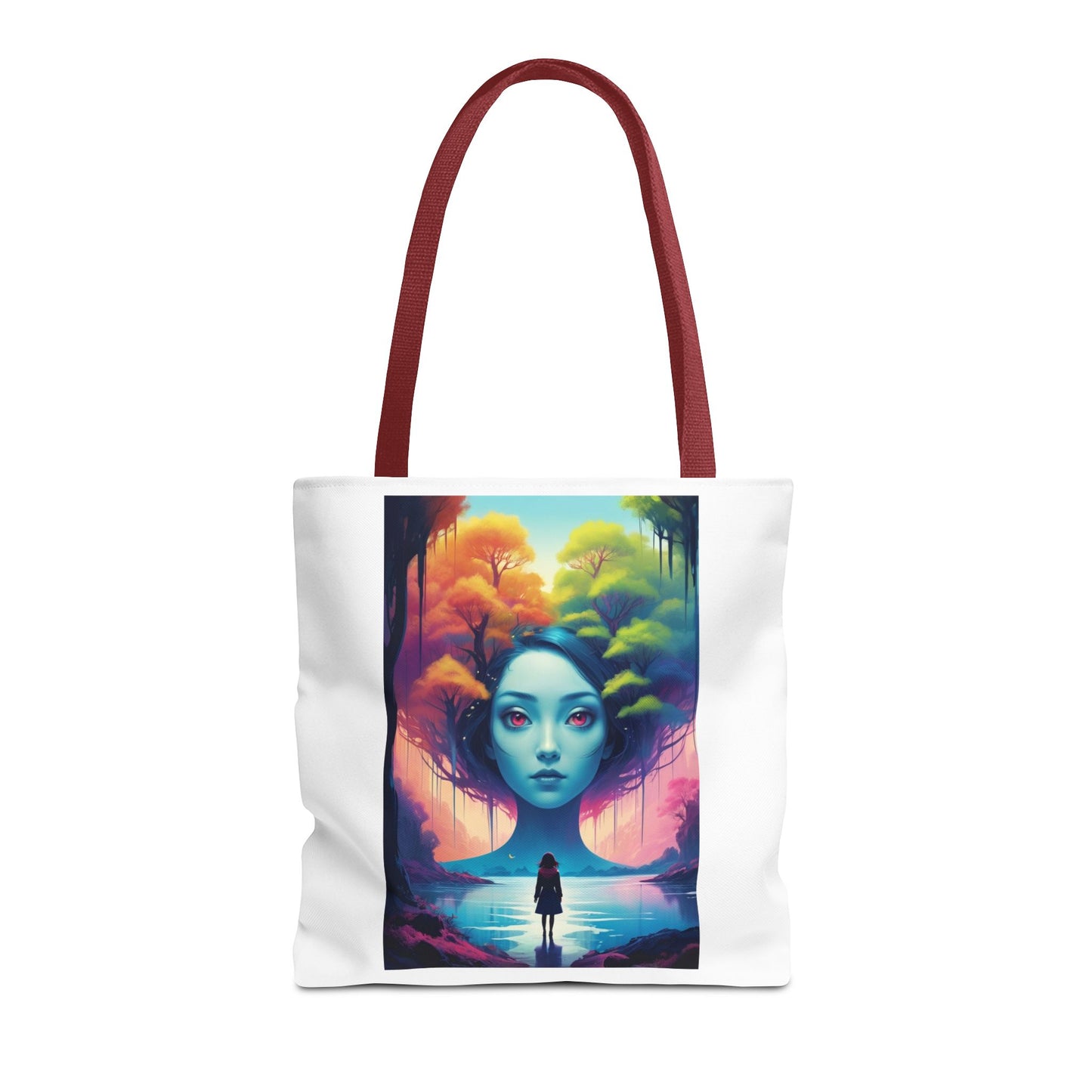 Dreamscape Portrait Tote Bag — Surreal Forest Girl Art