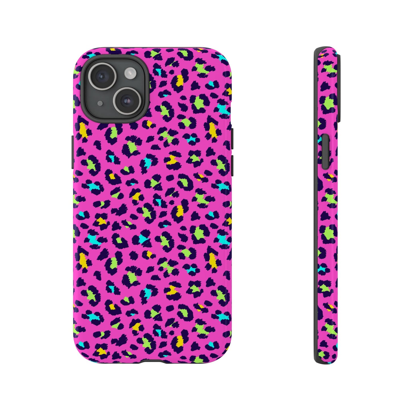 iPhone Pink Neon Leopard Phone Case — Bold Protective iPhone Cover