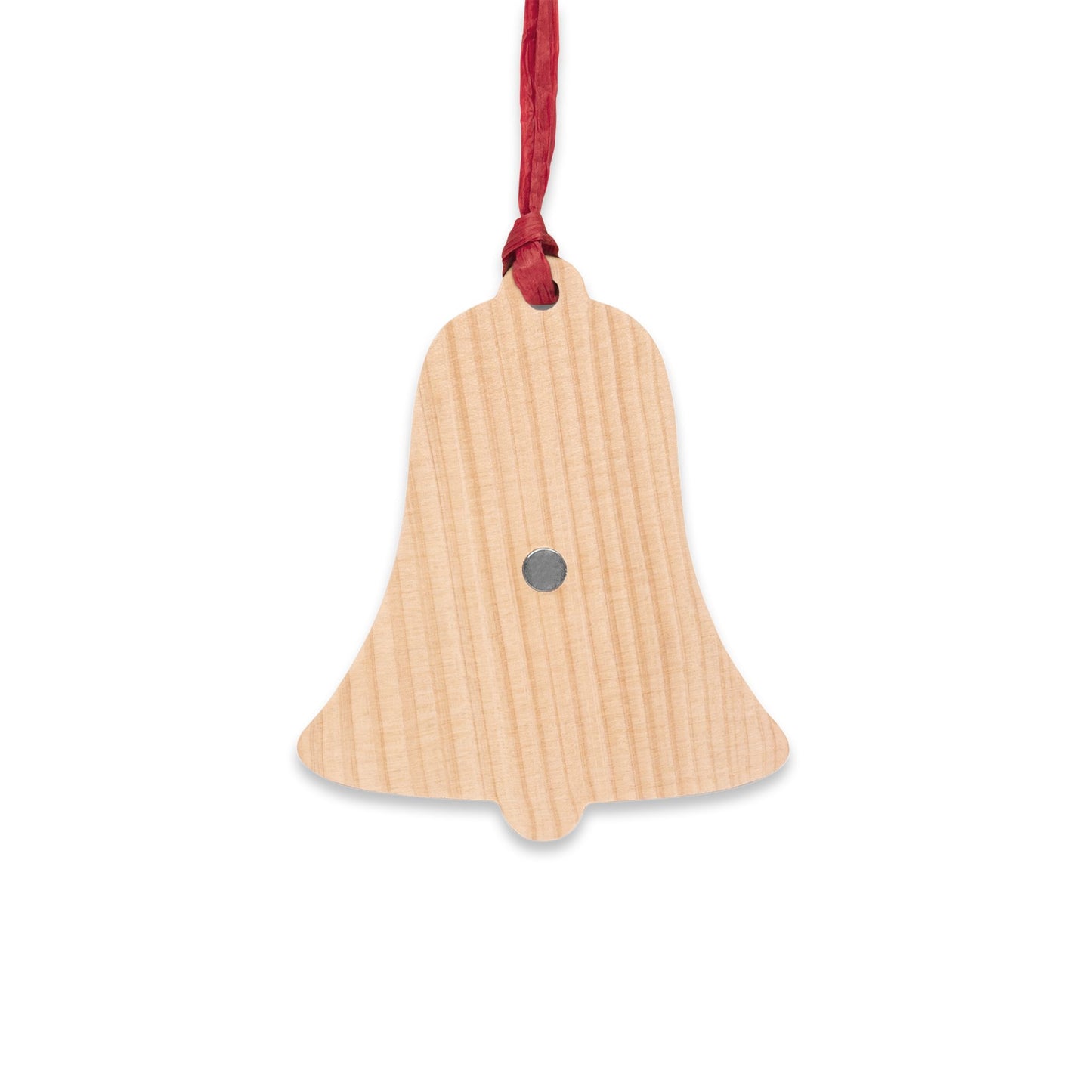 Wood Bell Ornament — Cute Fox at Window Wooden Christmas Decoration