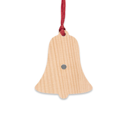 Wood Bell Ornament — Cute Fox at Window Wooden Christmas Decoration