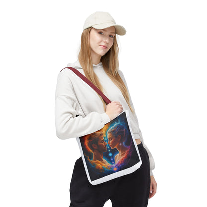 Mystic Soulmates Tote Bag — Celestial Couple Art AOP Tote