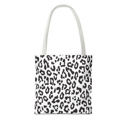 Black & White Leopard Print Tote Bag — Chic Animal-Print Tote for Everyday Use