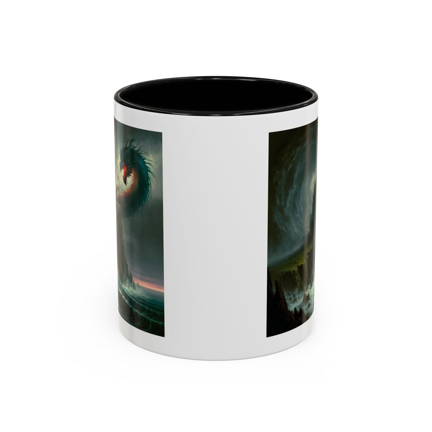 Fantasy Dragon Accent Coffee Mug – Unique Art for Gift Giving, Home Decor, Office Vibes, Halloween, etc.