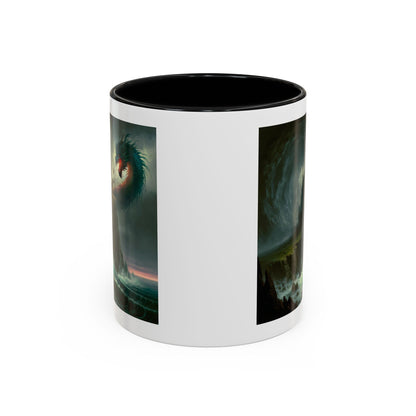 Fantasy Dragon Accent Coffee Mug – Unique Art for Gift Giving, Home Decor, Office Vibes, Halloween, etc.