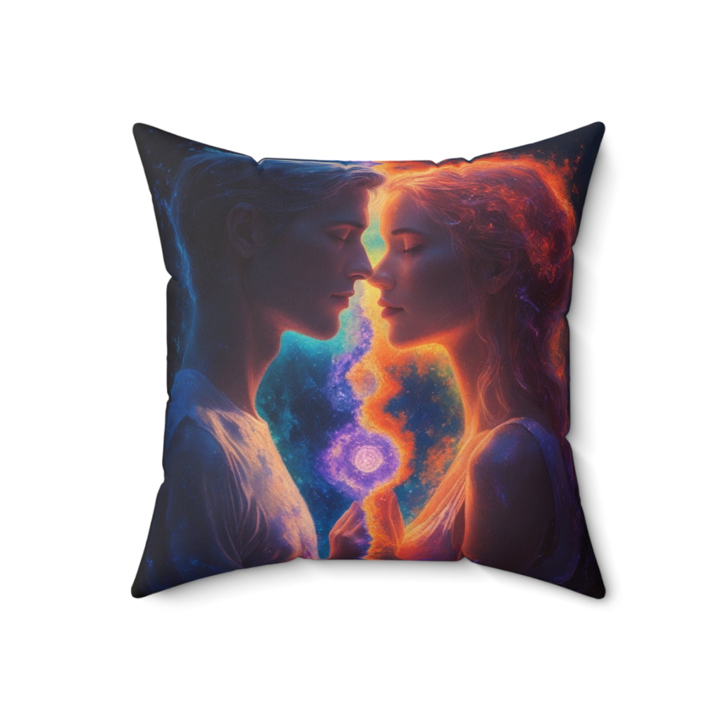 Square Pillow — Mystic Sun & Moon Lovers Decorative Cushion