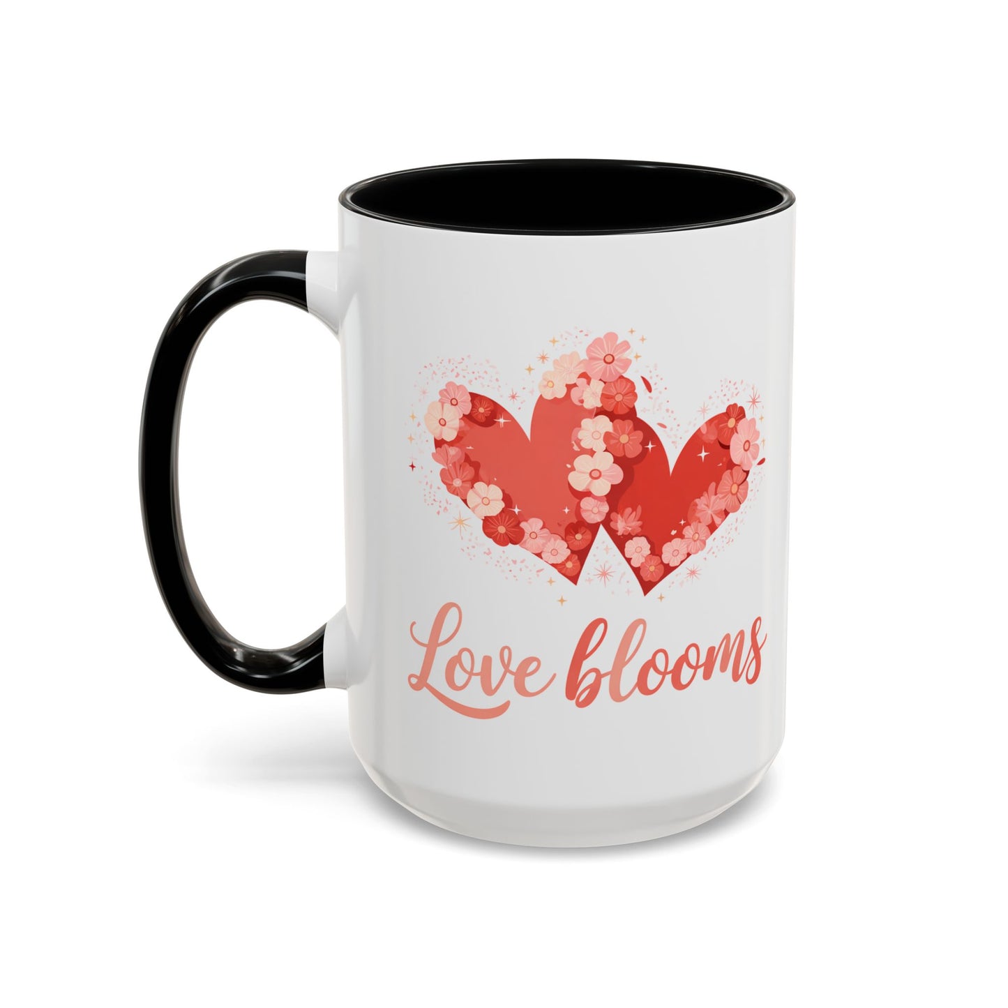 Love Blooms Accent Coffee Mug — Floral Heart 11/15oz