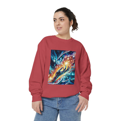 Galaxy Touch Sweatshirt — Cosmic Hands Astral Art Crewneck