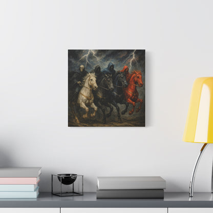 Four Horsemen Canvas Wall Art — Apocalyptic Gothic Mythology Print